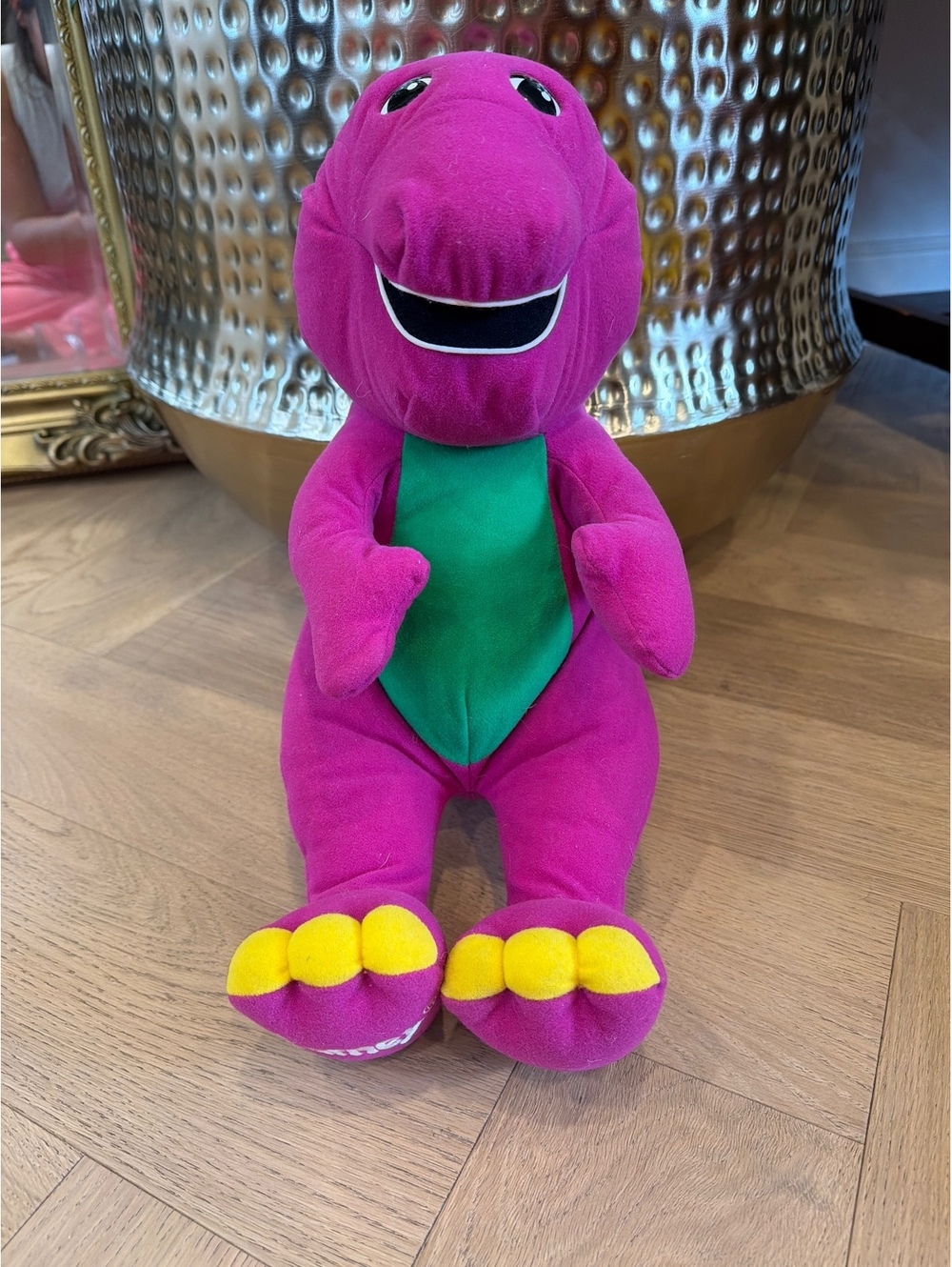 VTG 1992 Playskool Talking Barney Plush, Tested and Works 71245